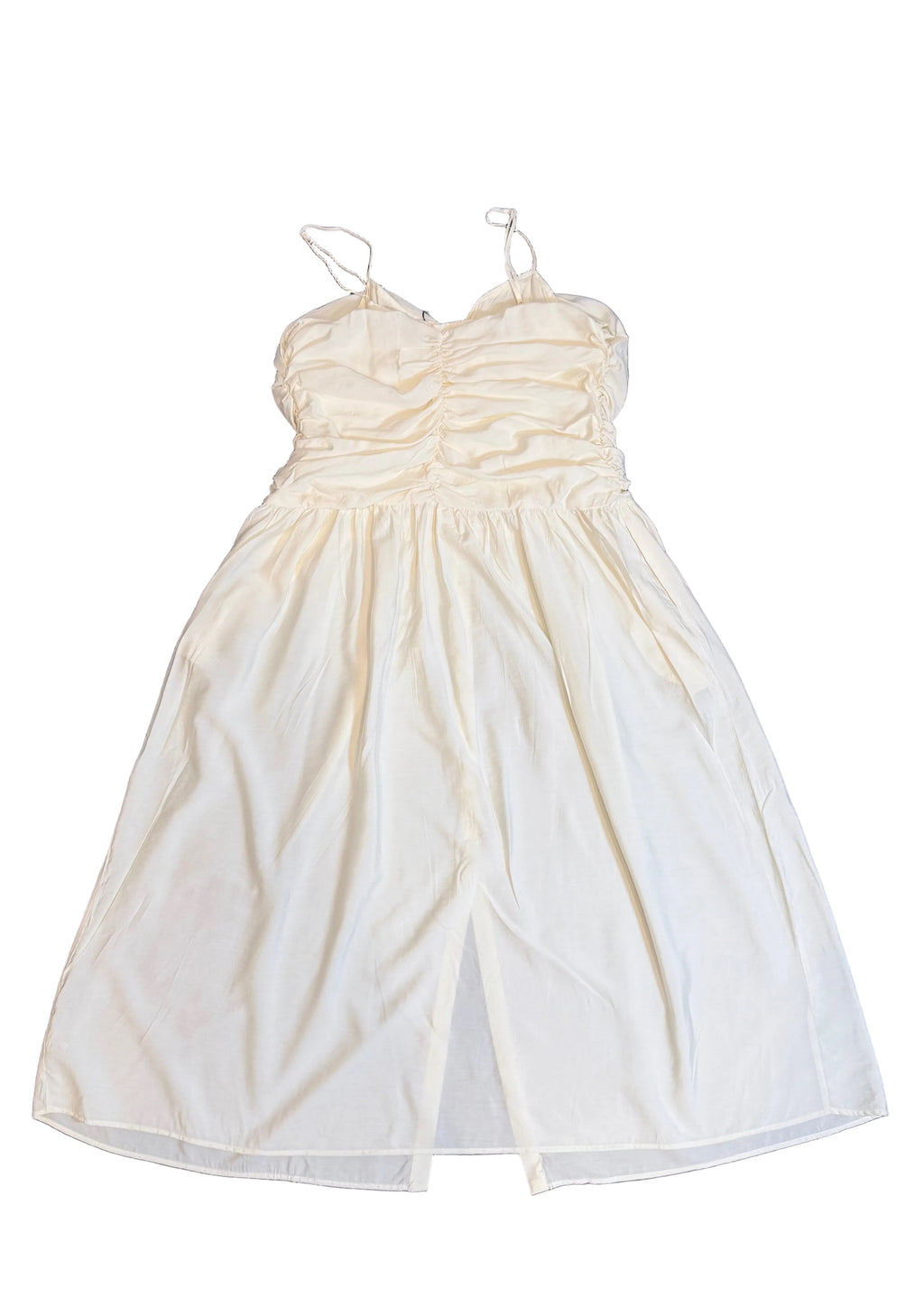 Future Collective Cream Ruched Button Front Midi Dress – Women’s Strappy Dress | Target