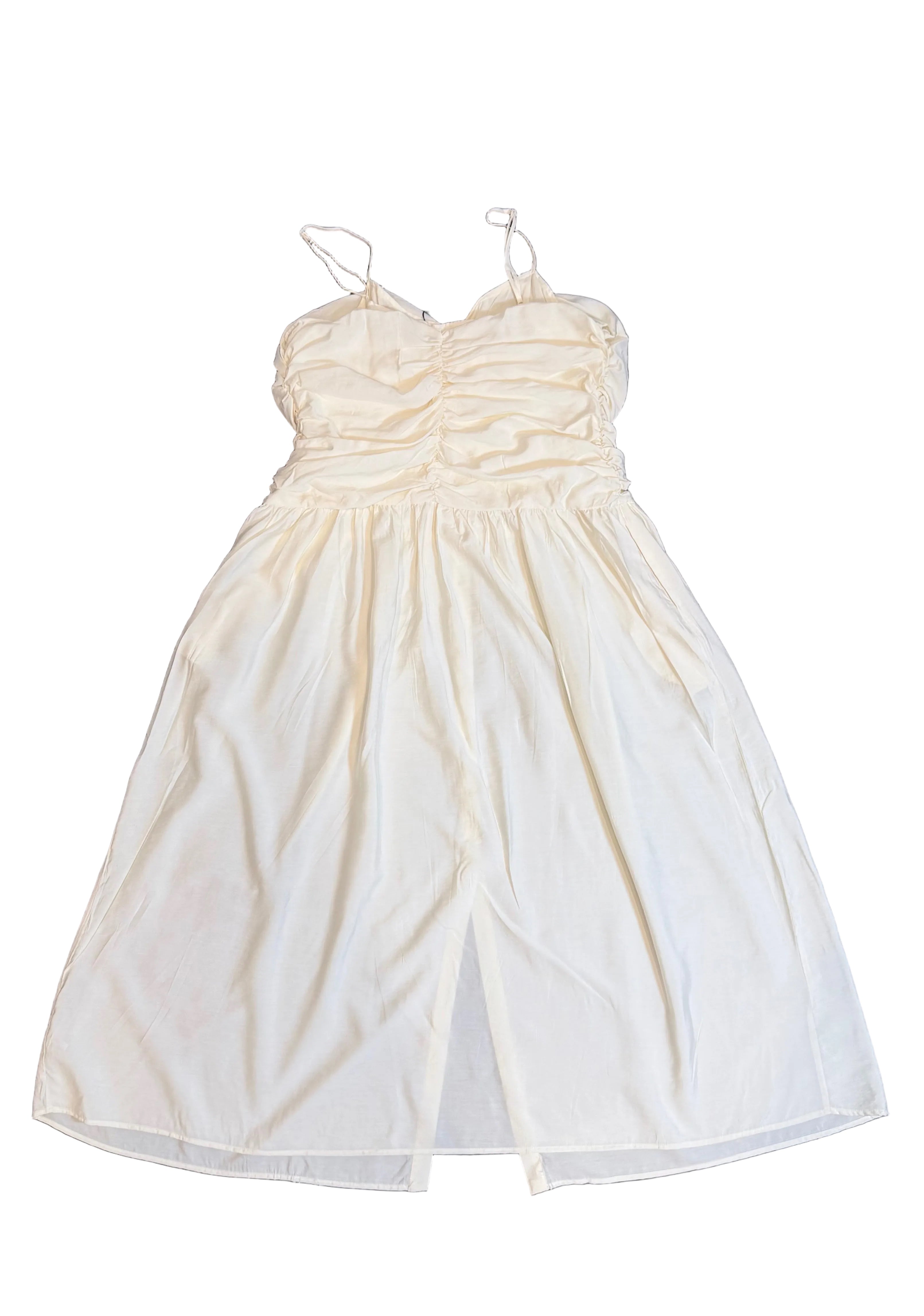 Future Collective Cream Ruched Button Front Midi Dress – Women’s Strappy Dress | Target